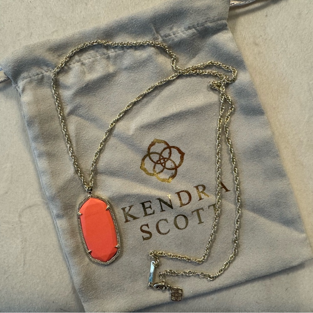 Kendra Scott necklace with coral stone